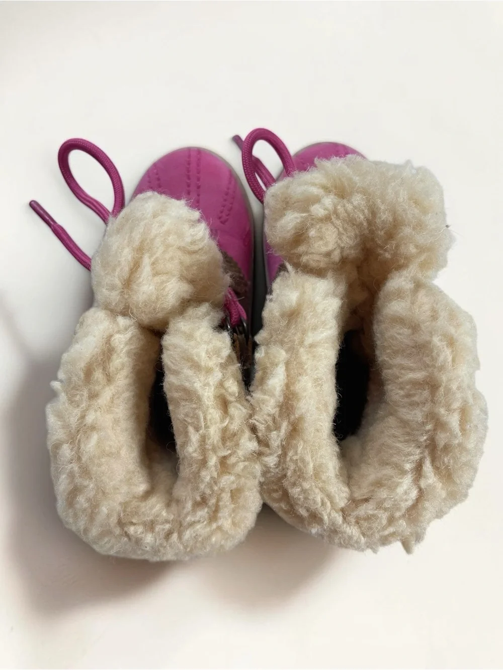 PAWZ by BEARPAW EUC/NWOT Hot Pink & Brown Wool Blend Lined Winter Boots